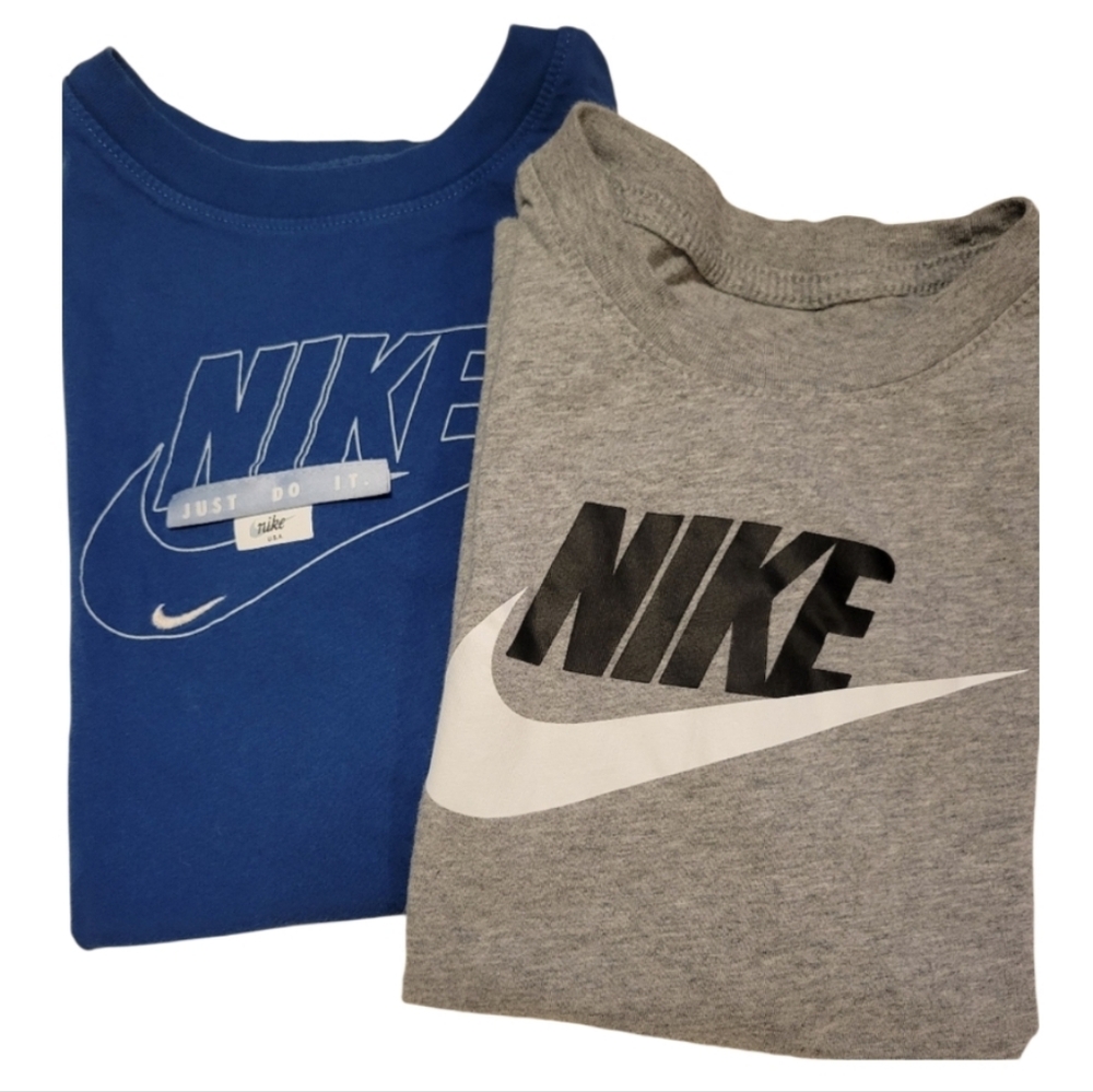 Bundle Of 2 Nike Kids Blue and Gray T-Shirts - Picture 1 of 7